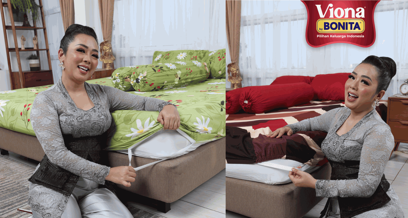 Sprei Double Karet Anti Geser Viona by Bonita, Andalan Keluarga Untuk Tidur Anti Ribet