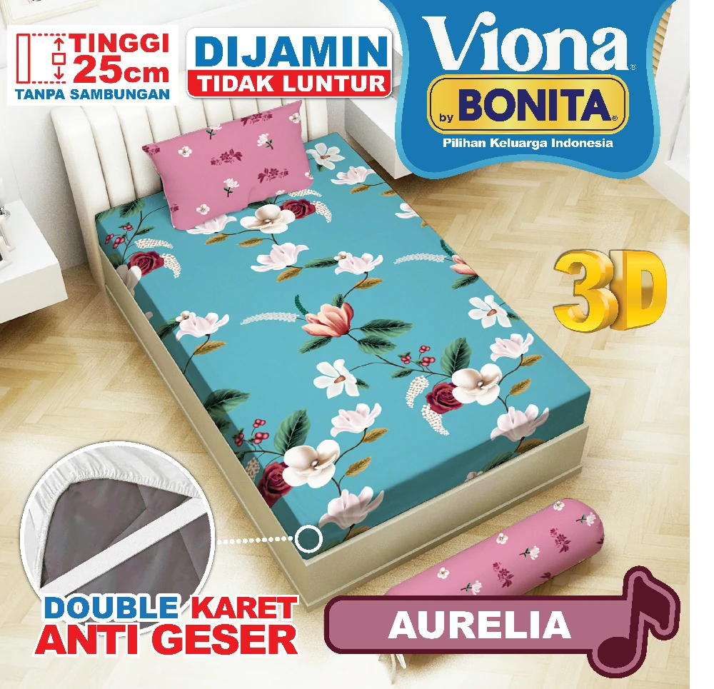 Viona Sprei Fitted Single - Aurelia